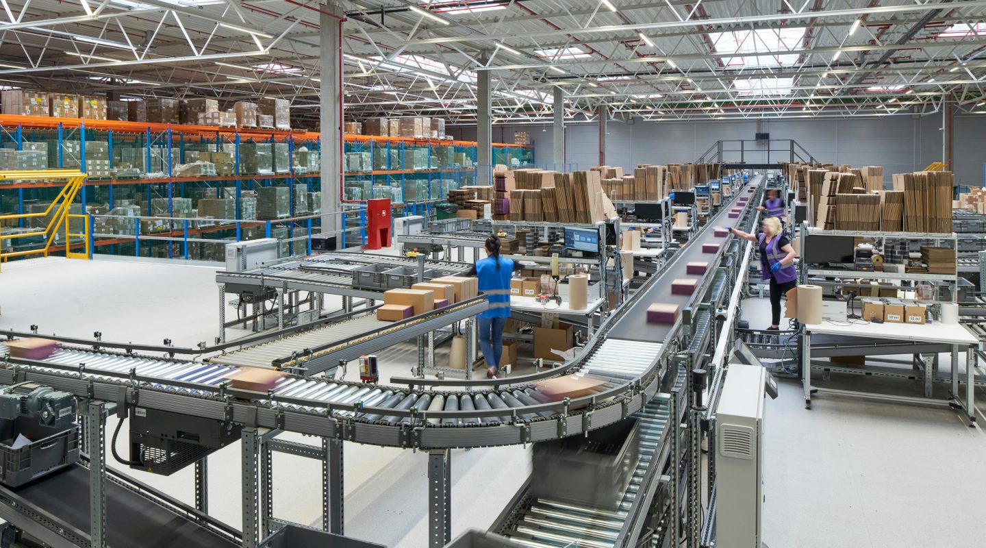 View of the Radial Europe's ecommerce fulfillment and distribution center in Warsaw, Poland