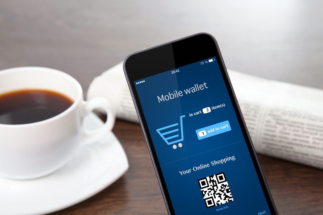 picture of a digital wallet on a mobile phone