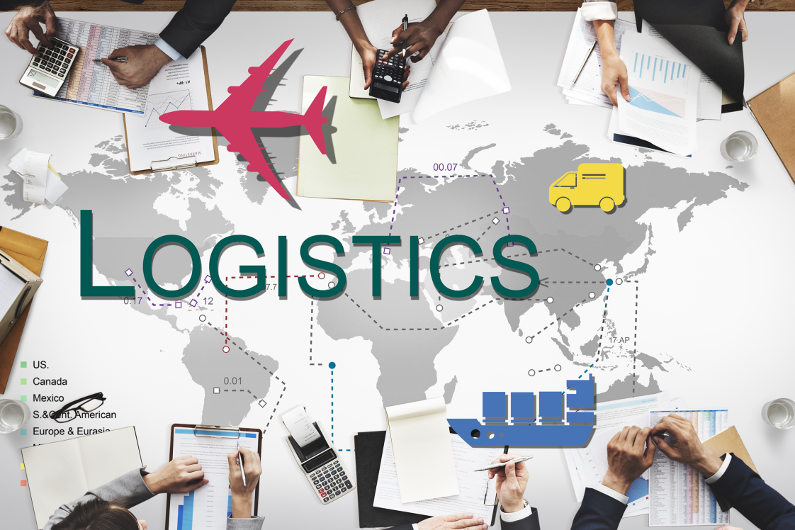 graphic with the word logistics on it
