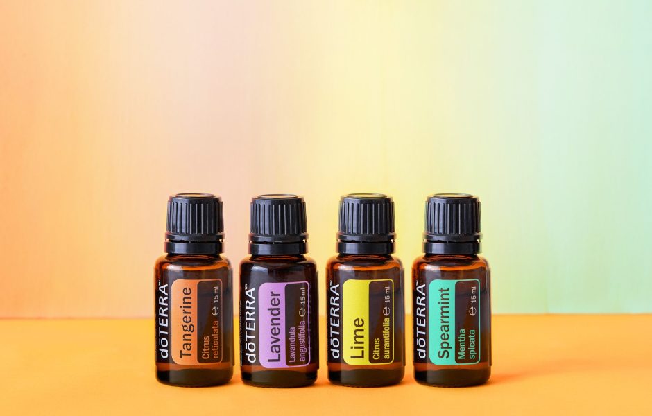 doTERRA products in glass containers