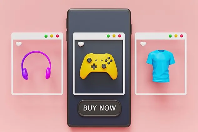 smartphone showing shopping items