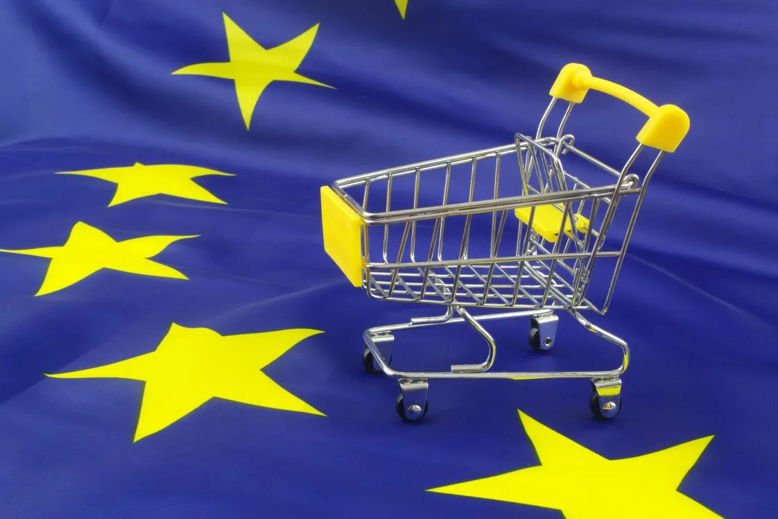shopping cart with stars around it