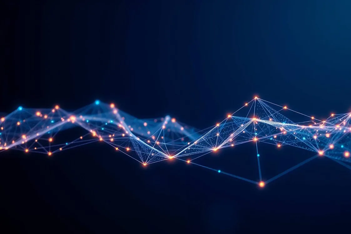 Digital dot pattern representing AI