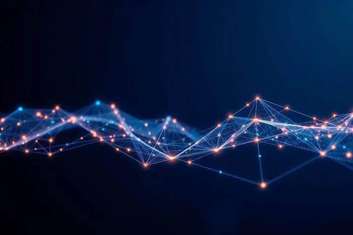 Digital dot pattern representing AI