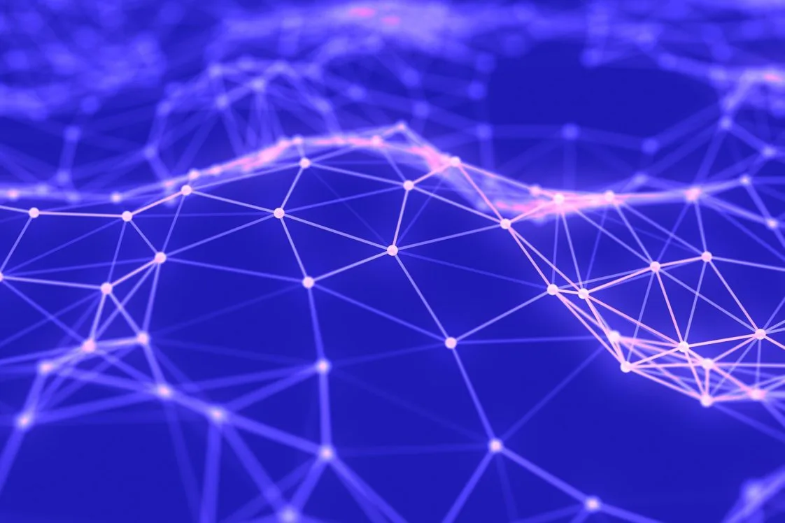 network of purple nodes representing agentic commerce networks